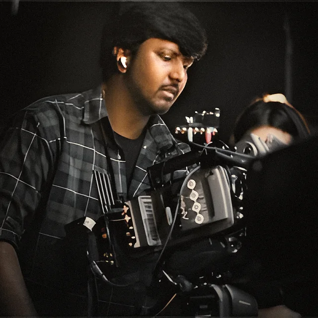 K. Prashanth behind a cinema camera